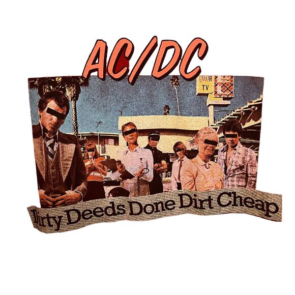 Vintage Y2K Chasers AC/DC Dirty Deeds Done Dirt Cheap Graphic T-shirt Red M - Picture 4 of 4